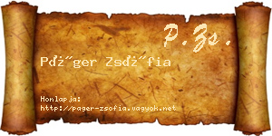 Páger Zsófia névjegykártya